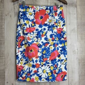 Boden Floral Pencil Skirt. Size 4P. 4 Petite. Colorful